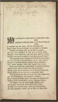 [Życzenia noworoczne : Incipit:] Wie ein Strom der reissend schnell in beschränckten Ufern fliesset ... und nach ungezählten Jahren erst im Chor der Engel stehn