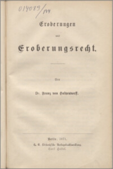 Eroberungen und Eroberungsrecht