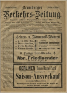 Bromberger Verkehrs-Zeitung : Ungemein wirksames Anzeigenblatt des deutschen Ostens. № 412 (styczeń 1902)