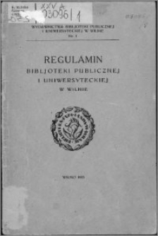 Regulamin Biblioteki Publicznej i Uniwersyteckiej w Wilnie