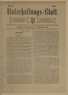 Unterhaltungs-Blatt. Nr. 39 (25 września 1902) / redaktor odpowiedzialny H. Singer