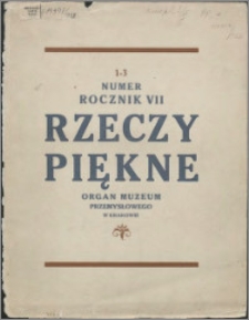 Rzeczy Piękne 1928, R. 7, z. 1-3