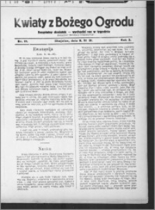 Kwiaty z Bożego Ogrodu : bezpłatny dodatek [do Dziennika Pomorskiego] - wychodzi raz w tygodniu 1931.03.08, R. 2, nr 10