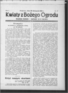 Kwiaty z Bożego Ogrodu : bezpłatny dodatek [do Dziennika Pomorskiego] - wychodzi raz w tygodniu 1931.11.22, R. 2, nr 47