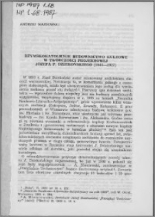 Rzymskokatolickie budownictwo kultowe w twórczości projektowej Józefa P. Dziekońskiego (1844-1927)