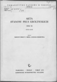 Akta Stanów Prus Królewskich. T. 6, (1512-1515)