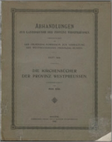 Die Kirchenbücher der Provinz Westpreussen