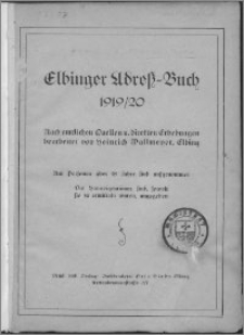 Elbinger Adress-Buch 1919/20