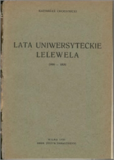 Lata uniwersyteckie Lelewela : (1804-1808)