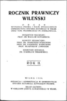 Rocznik Prawniczy Wileński 1928, R. 2