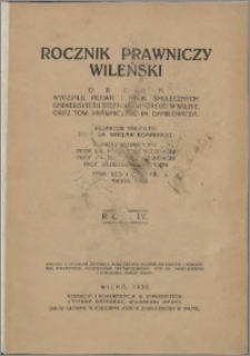 Rocznik Prawniczy Wileński 1930, R. 4