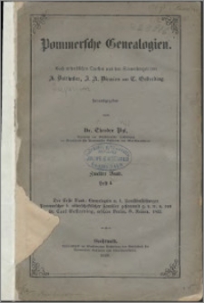 Pommersche Genealogien. Bd. 2, H. 1-2