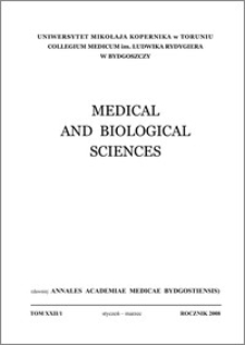 Medical and Biological Sciences 2008, T. XXII nr 1