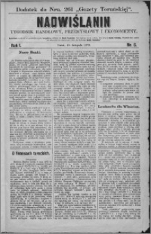 Nadwiślanin : tygodnik handlowy, przemysłowy i ekonomiczny 1873, R. 1 nr 6
