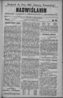 Nadwiślanin : tygodnik handlowy, przemysłowy i ekonomiczny 1874, R. 2 nr 44