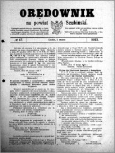 Orędownik na powiat Szubiński 1922.03.04 R.3 nr 17