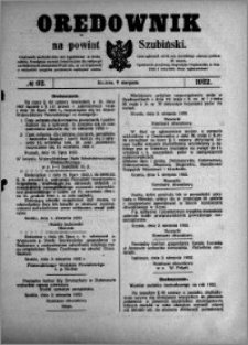 Orędownik na powiat Szubiński 1922.08.09 R.3 nr 62
