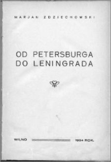 Od Petersburga do Leningrada