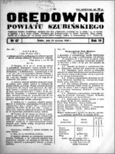 Orędownik powiatu Szubińskiego 1938.08.20 R.19 nr 67