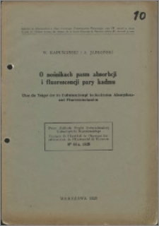 O nośnikach pasm absorpcji i fluorescencji par kadmu