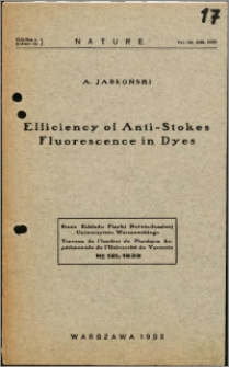 Efficiency of Anti - Stokes Fluorescence in Dyes