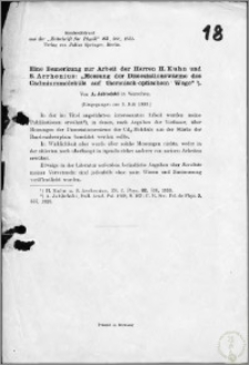 Eine Bemerkung zur Arbeit der Herren H. Kuhn und S. Arrhenius: "Messung der Dissoziationswarme des Cadmiummolekuls auf thermisch - optischem Wege"