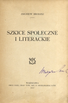 Szkice społeczne i literackie