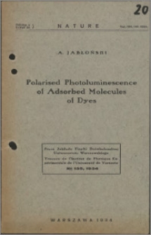 Polarised Photoluminescence of Adsorbed Molecules of Dyes