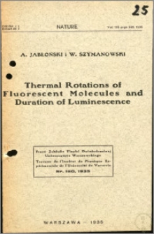 Thermal Rotations of Fluorescent Molecules and Duration of Luminescence