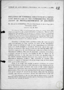 Influence of Torsional Vibrations of Luminescent Molecules on the Fundamental Polarization of Photoluminescence of Solutions