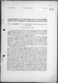 Fundamental Polarization of Photoluminescence and Torsional Vibrations of Molecules