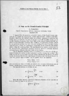 A Note on the Franck-Condon Principle