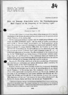 Does the Intensity Distribution within the Photoluminescence Band Depend on the Frequency of the Exciting Light?