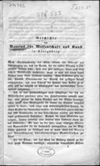 Geschichte des Vereins für Wissenschaft und Kunst in Königsberg