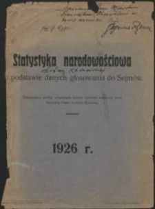 Statystyka narodowościowa Litwy Kowieńskiej na podstawie danych głosowania do Sejmów