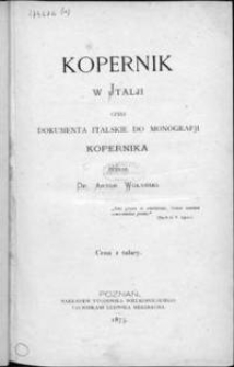 Kopernik w Italji czyli Dokumenta italskie do monografji Kopernika