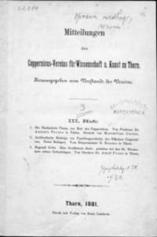 Mitteilungen des Coppernicus-Vereins für Wissenschaft und Kunst zu Thorn. H. 3.