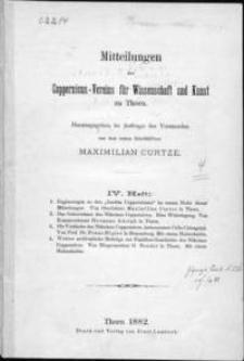 Mitteilungen des Coppernicus-Vereins für Wissenschaft und Kunst zu Thorn. H. 4.