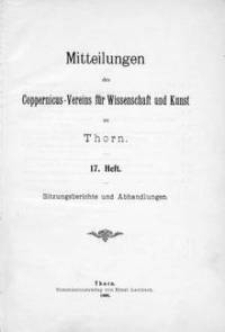 Mitteilungen des Coppernicus-Vereins für Wissenschaft und Kunst zu Thorn. H. 17.