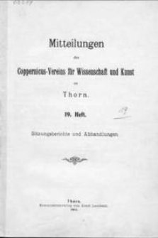 Mitteilungen des Coppernicus-Vereins für Wissenschaft und Kunst zu Thorn. H. 19.