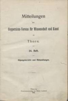 Mitteilungen des Coppernicus-Vereins für Wissenschaft und Kunst zu Thorn. H 24.