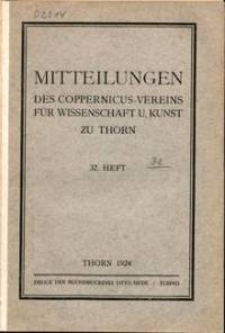 Mitteilungen des Coppernicus-Vereins für Wissenschaft und Kunst zu Thorn. H. 32.