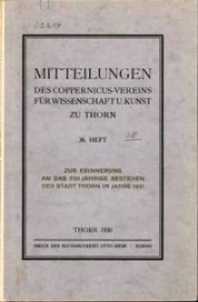 Mitteilungen des Coppernicus-Vereins für Wissenschaft und Kunst zu Thorn. H. 38.
