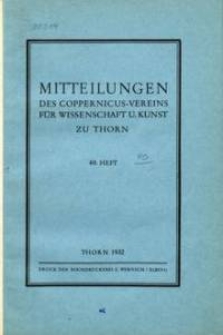 Mitteilungen des Coppernicus-Vereins für Wissenschaft und Kunst zu Thorn. H. 40.