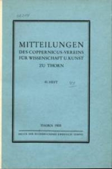 Mitteilungen des Coppernicus-Vereins für Wissenschaft und Kunst zu Thorn. H. 41.