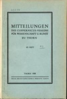 Mitteilungen des Coppernicus-Vereins für Wissenschaft und Kunst zu Thorn. H. 43.