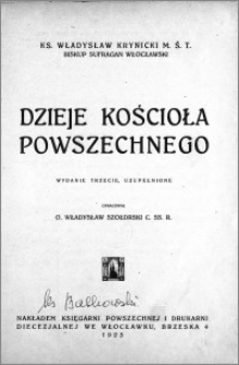 Dzieje Kościoła powszechnego. T. 1