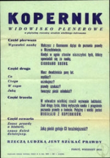 Kopernik : widowisko plenerowe w pięćsetną rocznicę urodzin wielkiego astronoma