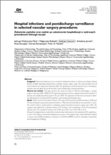 Hospital infections and postdischarge surveillance in selected vascular surgery procedurs