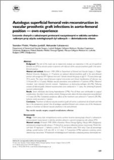 Autologus superficial femoral vein reconstruction in vascular prosthetic graft infections in aorto-femoral position-own experience